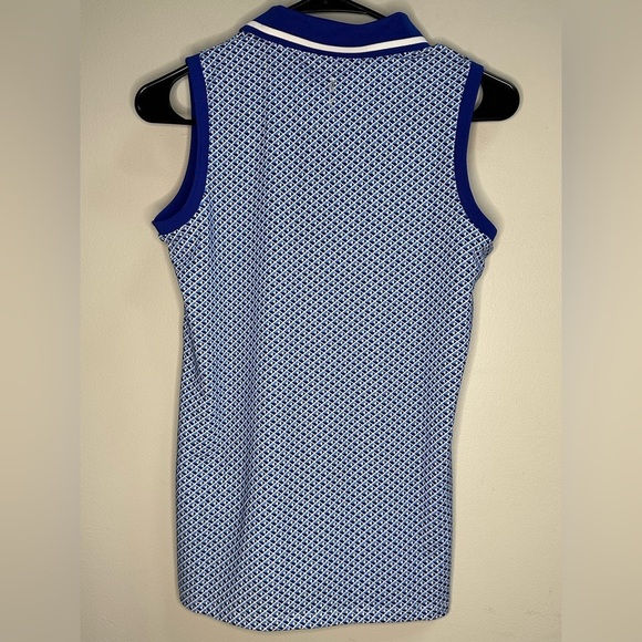 NEW Ralph Lauren RLX Airflow Sleeveless Golf Polo Women’s XS Blue Geo - Picture 7 of 16